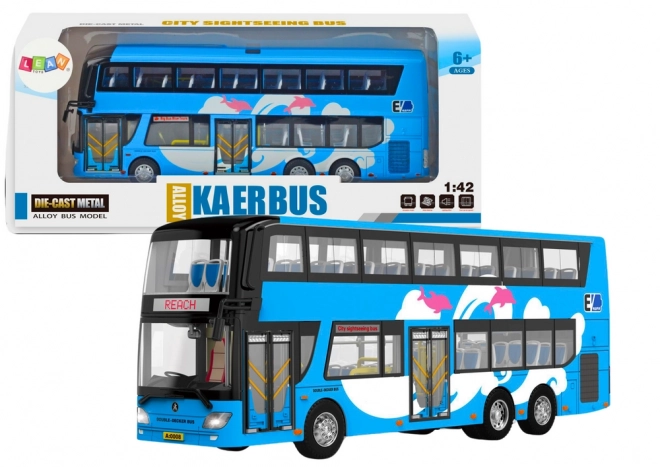 Blå dobbeltdækkerudflugtsbus 1:42
