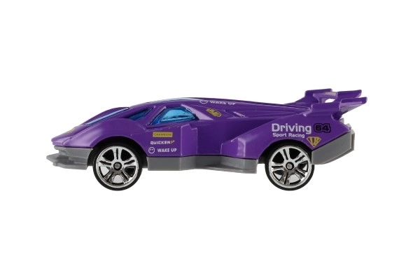 Bil sport 6 stk metal/plast 8cm med fri bevægelse i æske 10,5x27,5x4cm