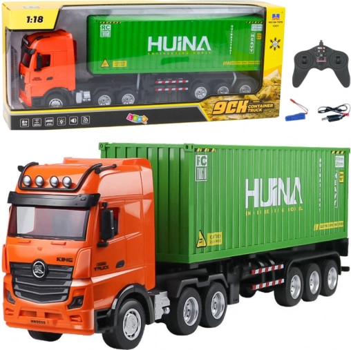 RC lastbil med container 1:18 grøn HUINA