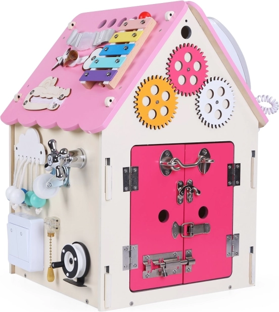 Aktivitetsboard-hus til børn 2Kids Toys – Rosa