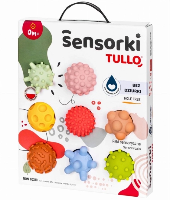 Tullo's sensoriske sanselige bolde til de mindste 8 stk