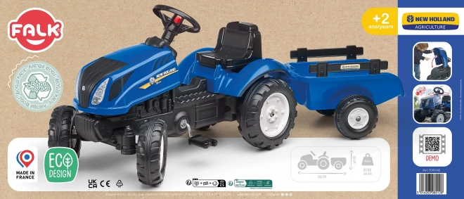 Traktor New Holland T6 med trailer