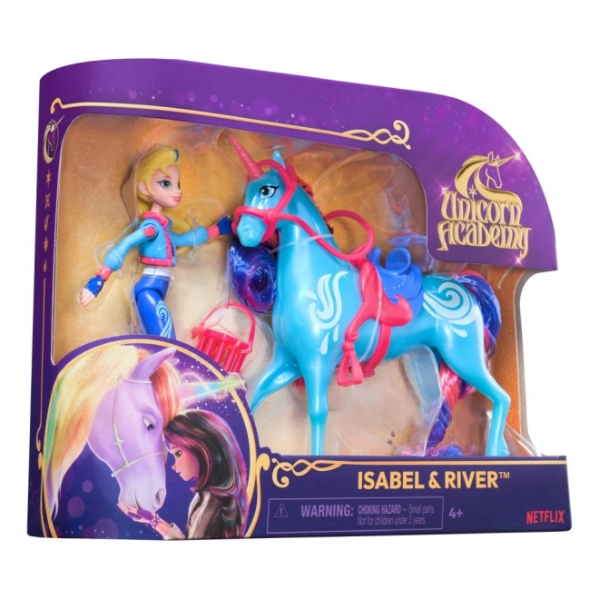 Unicorn akademi figurer 11 cm Isabel og flod