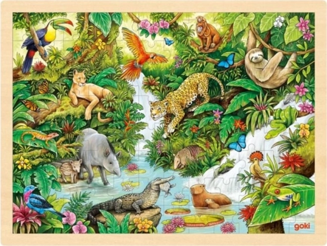 Goki træpuslespil jungle 96 brikker