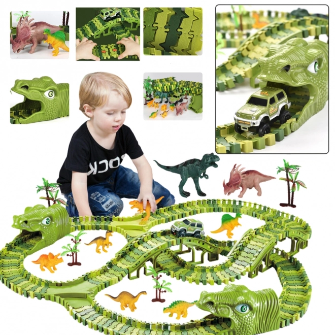 Gør-det-selv dinosaurus racerbane 240 elementer