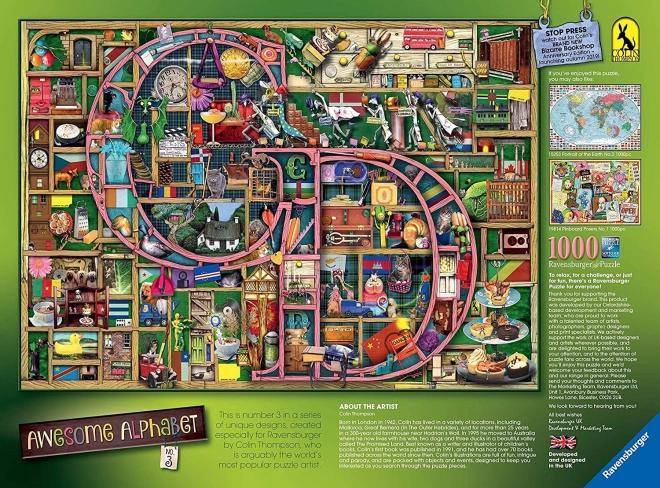 RAVENSBURGER Puzzle Fantastiske Alfabet - Bogstav C og D 1000 brikker
