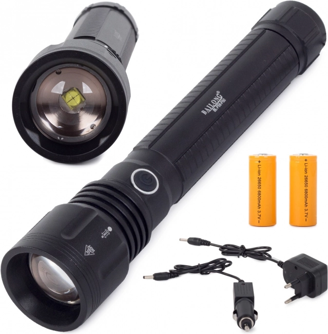 Militær taktisk LED-lommelygte med CREE XHP50 og zoom fra Bailong
