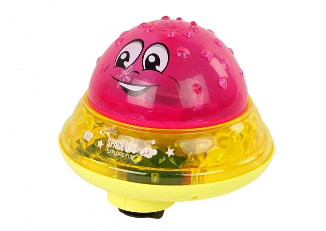 Vandbold UFO med LED og sjov musik lyserød