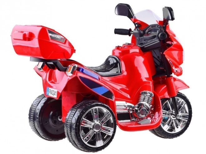 Børne sportsmotorcykel med farverigt LED lys – Rød