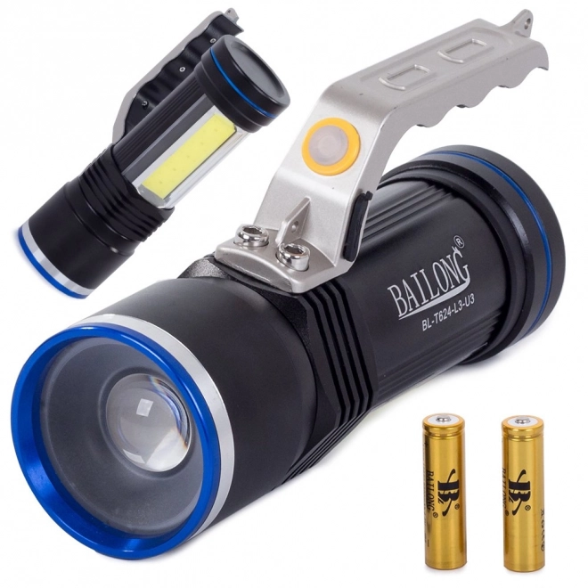 Militær LED lommelygte med Cree XM-L3-U3 Zoom fra Bailong