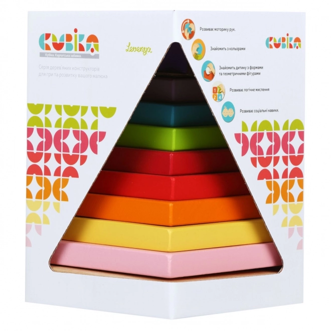 CUBIKA 13357 Farvet pyramide - træpuslespil med 9 dele