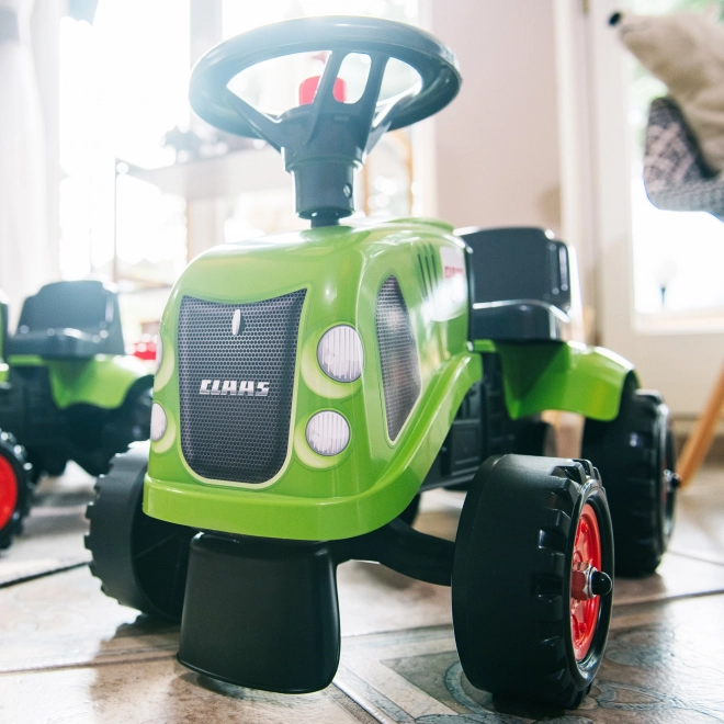 Ride-on traktor Claas grøn med rat og trailer