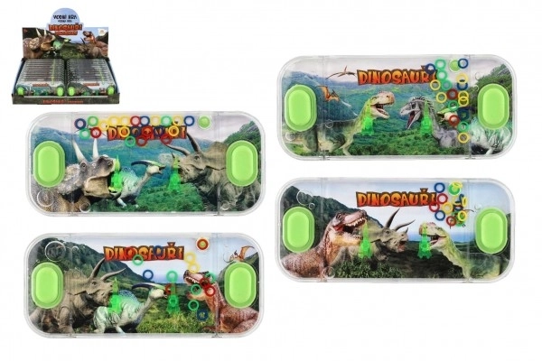 Vandspil puslespil 15,5x7cm plastik dinosaurus 4 typer 24 stk i æske