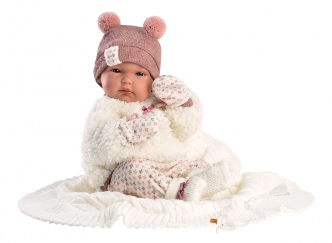 Llorens 63576 NEW BORN HOLČIČKA - realistisk dukke baby med helvinylkrop - 35 cm