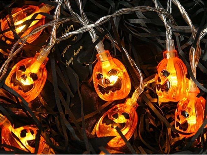 Hængende LED græskarguirlande til Halloween