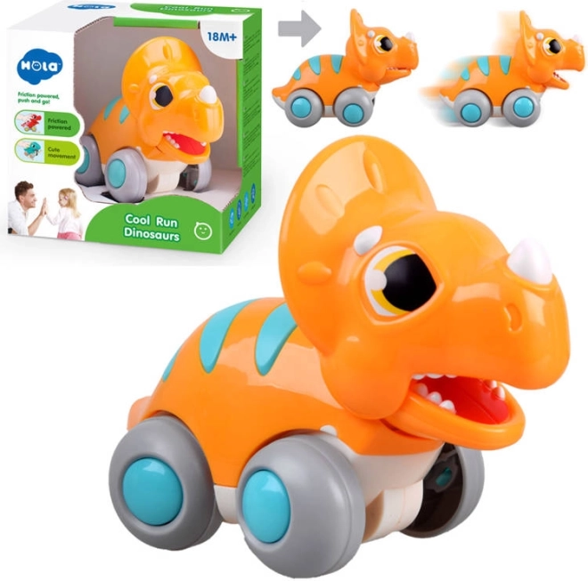 Kørende dinosaurus T‑Rex – træk-legetøjsbil til børn – Orange