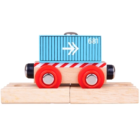 Bigjigs Rail Vogn blå container