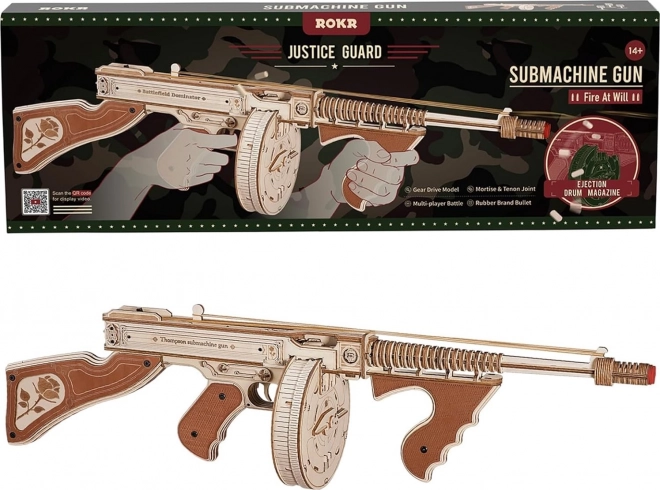 RoboTime 3D Træ Mekanisk Puslespil Tommygun