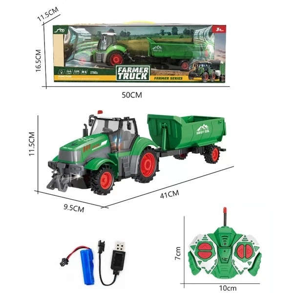 Sjov RC traktor med trailer