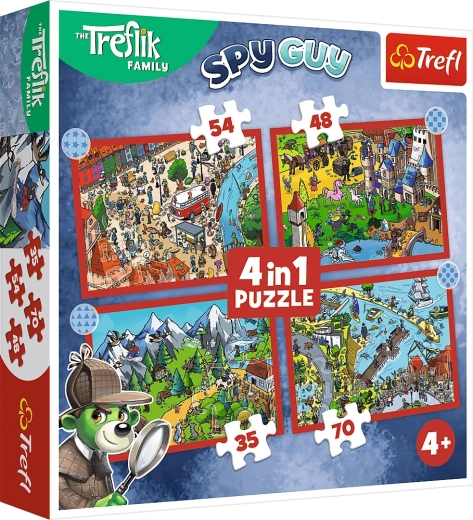 Puslespil TREFLÍCI Rejser 4-i-1 (35, 48, 54, 70 brikker)