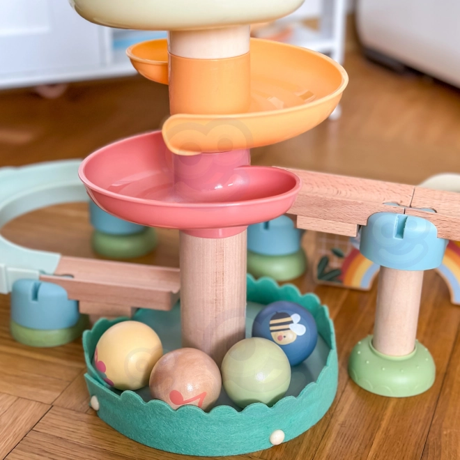 Træ kuglebane med xylofon Tooky Toy 44 stk.