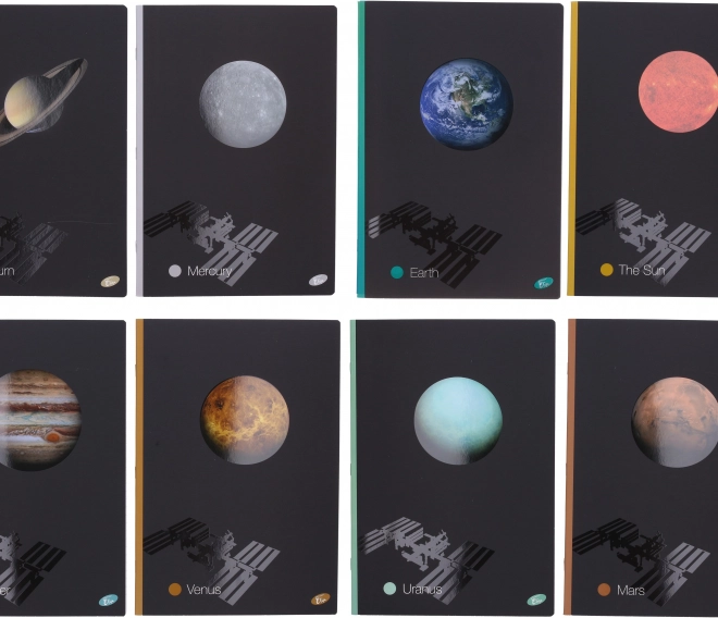 Linjeret A4-hæfte, 40 ark, planetmotiv