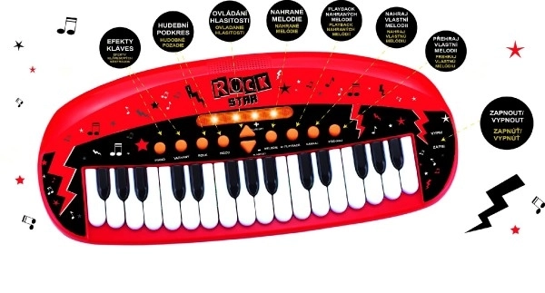 Børne-piano ROCK STAR med 31 tangenter