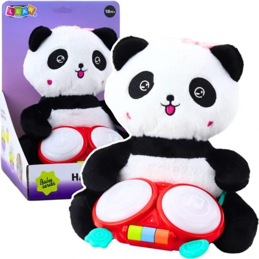Plys Panda med Tromme og Lyseffekter