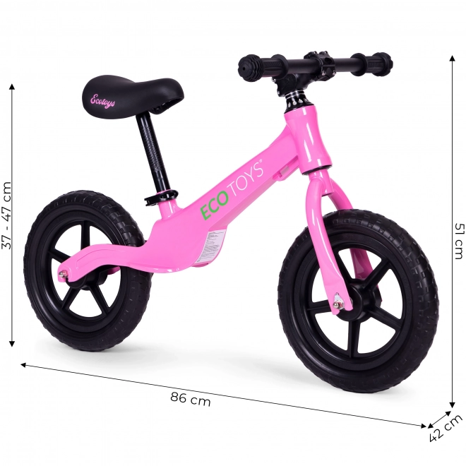 Børns balancecykel, skubbecykel, EVA-hjul ECOTOYS – lyserød