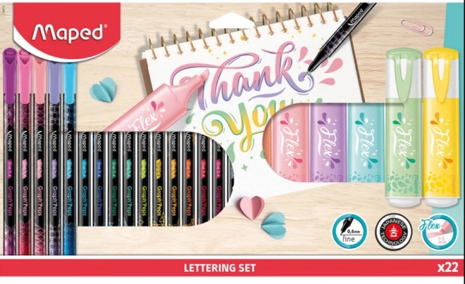 Sæt til lettering Maped 22 dele