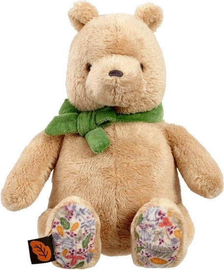 Plys-bamse Peter Plys med grøn sløjfe 22 cm