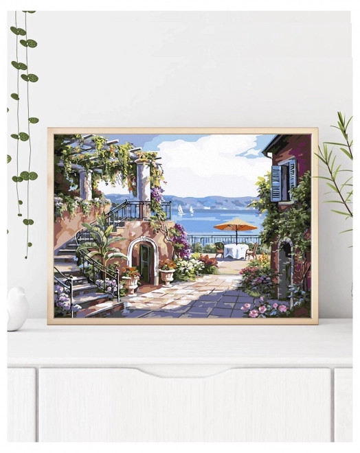 Maling efter tal Toscanansk terrasse 40x50 lærred + farver + pensler