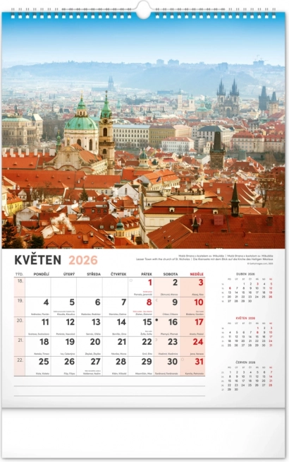 Vægkalender Prag 2026