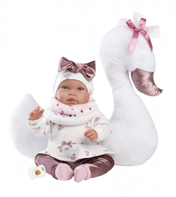 Llorens 84456 NEW BORN - realistisk babydukke med lyd og blødt stofkrop - 44 cm