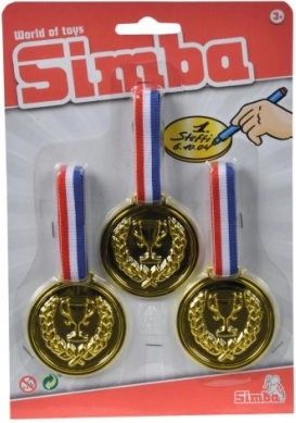 Sæt med tre gyldne medaljer 6 cm