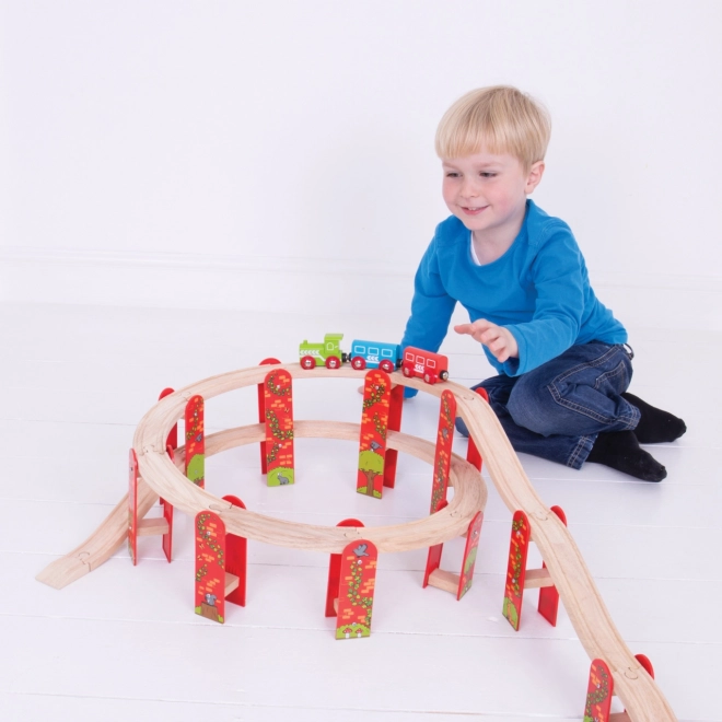 Bigjigs Rail fleretagers træbane byggesæt
