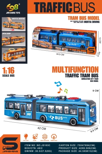 Blå trolleybus i skala 1:16