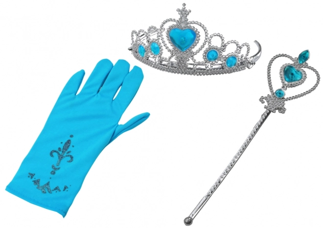 Sæt med prinsessetilbehør Prinsessestav Handsker Krone Snedronningen