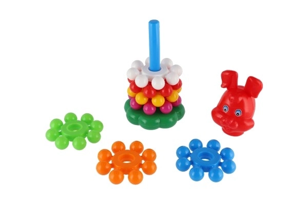 Sammensæt pyramide med plastcirkler 26 cm i net 12m+