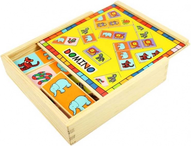 Bigjigs Toys trædomino med dyr
