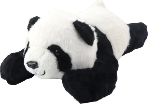 Plysset liggende panda 30 cm sort-hvid