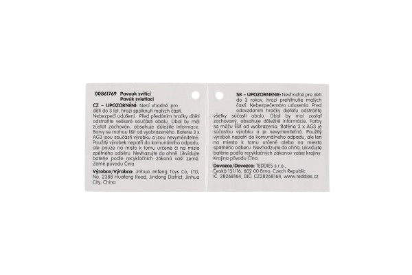 Antistress edderkop bold silikone 10 cm med lys 6 farver i pose 16 stk i boks