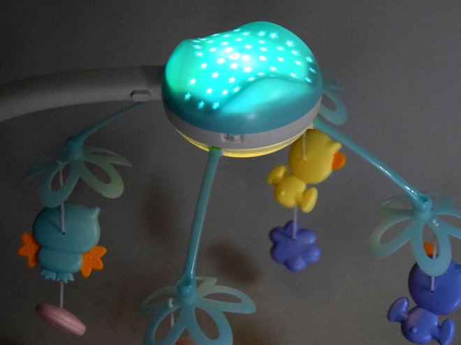 Babymobil med projektor og fjernbetjening
