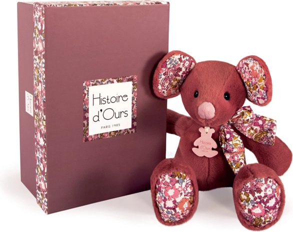 Plys-mus mørkerosa 25 cm – Doudou Histoire d’Ours