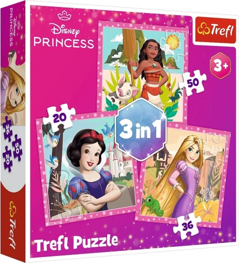 Puslespil 3-i-1 – smukke blomster – DISNEY PRINCESS Trefl
