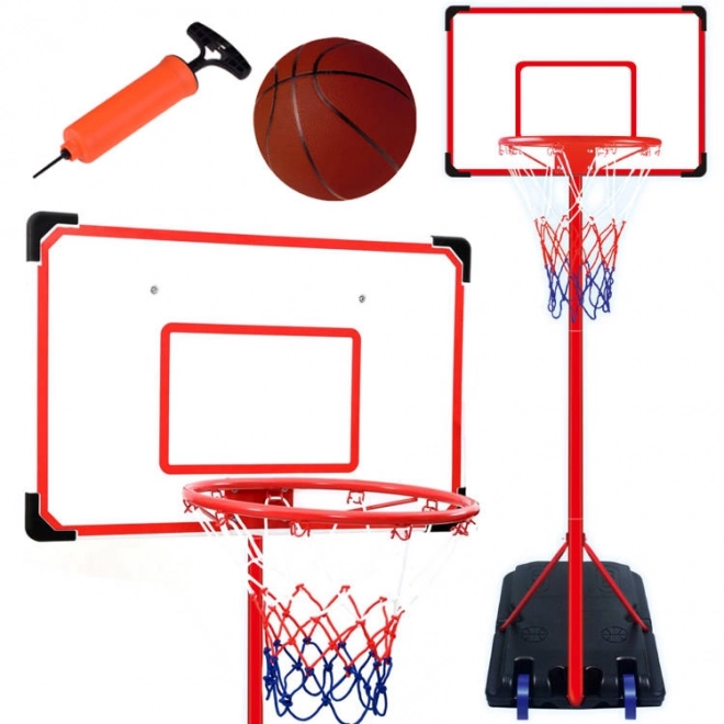 Basketballtavle med bold og pumpe