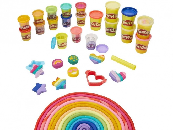 Play-Doh sæt med skinnende modellervoks fra Hasbro med 21 farver og forme