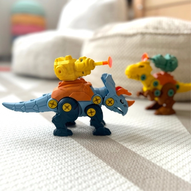 Woopie samlesæt dinosaurer til samling af 3 stk bygningssæt med kuffert og boremaskine med skruetrækker