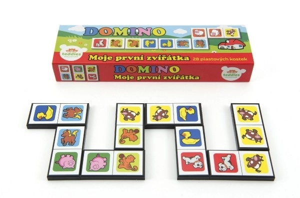 Domino Mine første dyr 28 stk. brætspil i æske 21x6x3cm