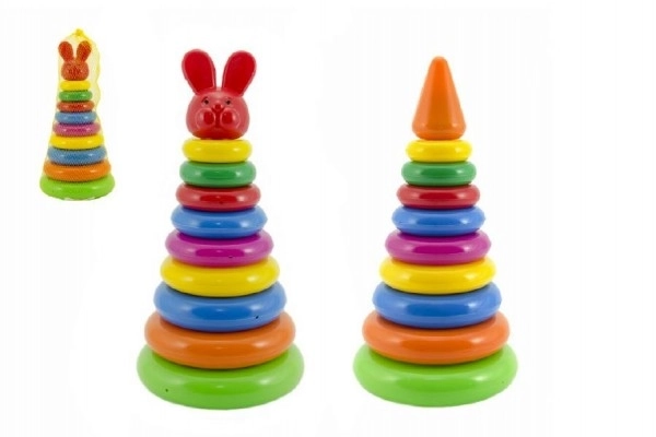 Stabelpyramide med ringe plast 28 cm ass. 2 typer i net 12m+